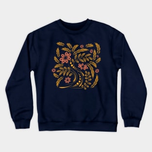 Folk flowers floral art print Flowers abstract art Crewneck Sweatshirt